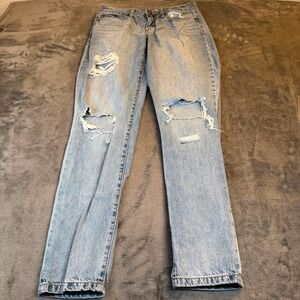 Re Wash Brand Womens Size 9 Distressed Ripped Light Wash Denim Jeans 29x30"